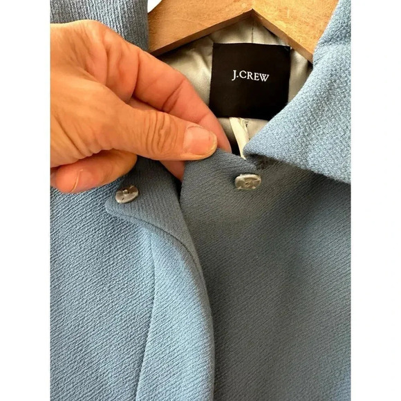 J.Crew lady day topcoat Blue Wool Collard Long Overcoat Size 4 - Picture 8 of 13